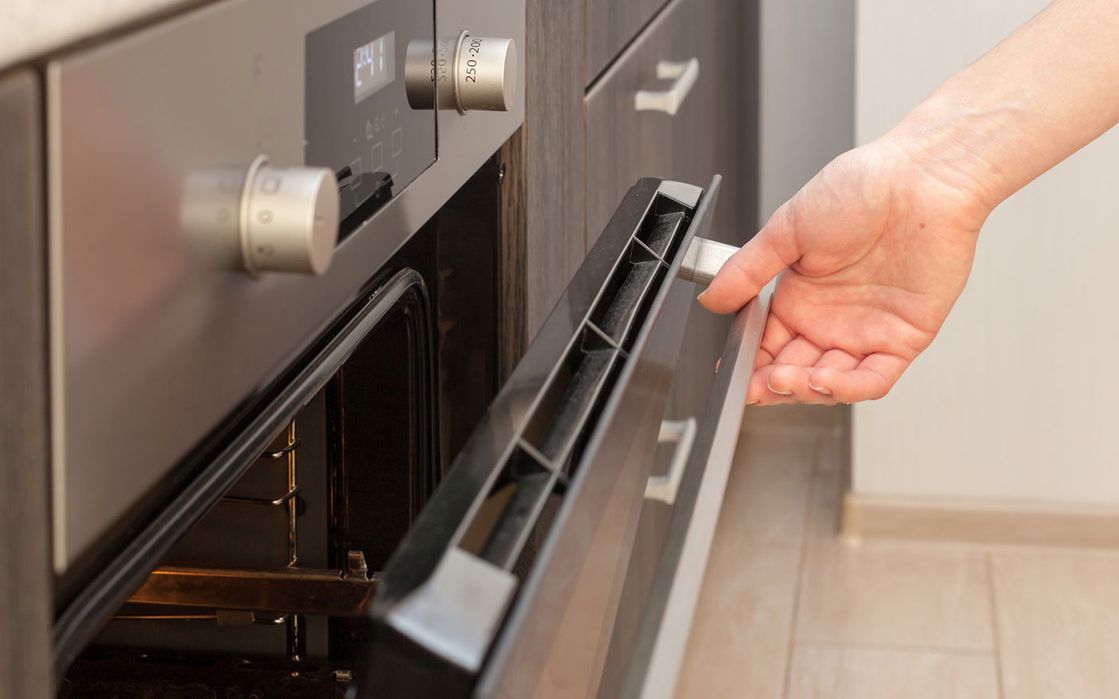 A repaired oven door